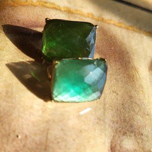 Emerald vintage clip on earrings